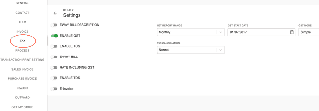 FinalBooks Add Tax Settings