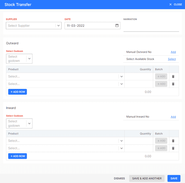 Finalbooks Create Stock Transfer