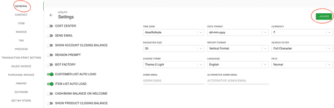 FinalBooks Add General Settings